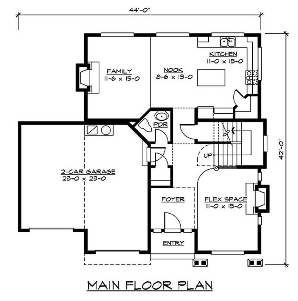 Floor Plan First Story of Craftsman Plan #115-1065